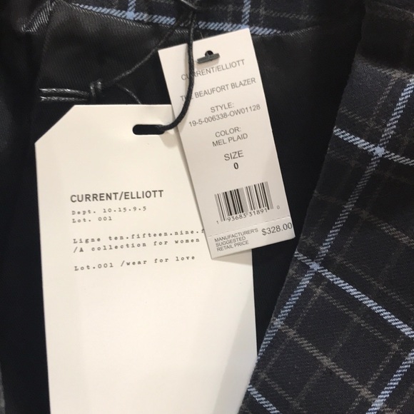 Current Elliott Beaufort Blazer in Mele Plaid - Picture 7 of 7